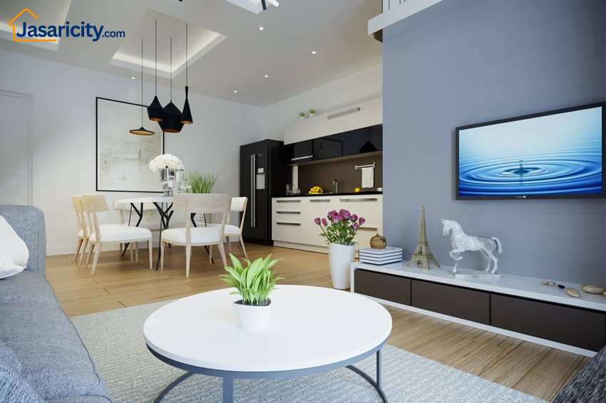 Nhà mẫu căn hộ 3 phòng ngủ - Dự án Jasari Q8 - Phòng khách